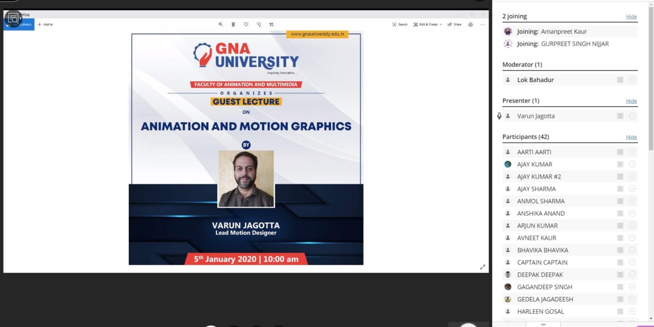 Advance Guest lecture on Animation and Motion Graphics