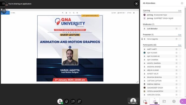 Advance Guest lecture on Animation and Motion Graphics