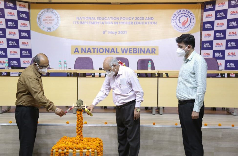 AICP in Association with GNA University organized a Webinar on NEP2020 & its Implementation in Higher Education